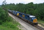 CSX 4717 & 9050 lead a train towards Hamlet